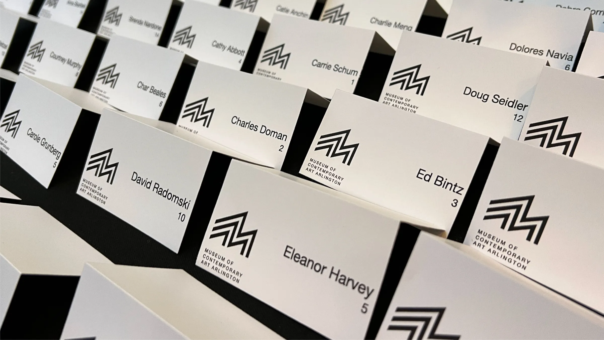 MoCA Arlington gala table name cards