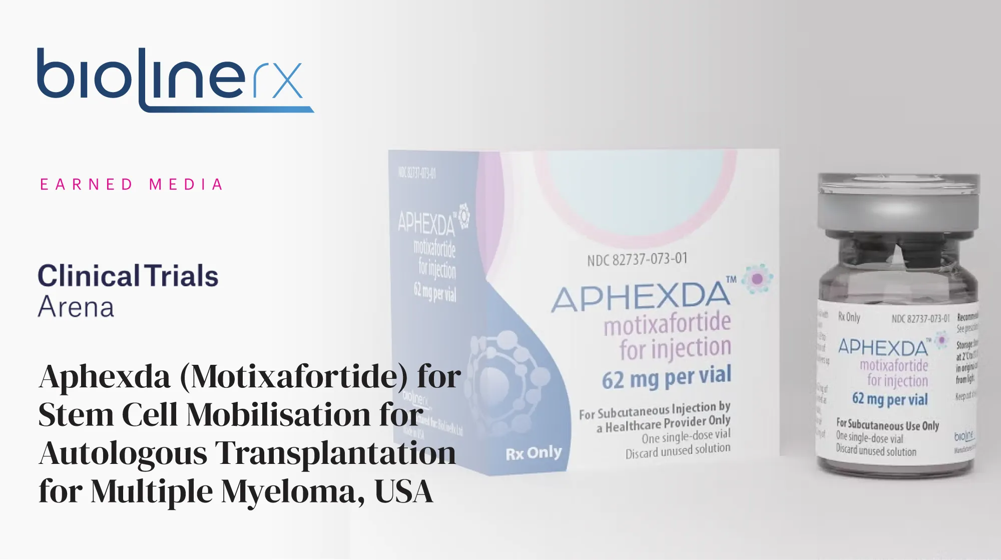BioLineRx logo and text that reads Earned Media in Clinical Trials Arena